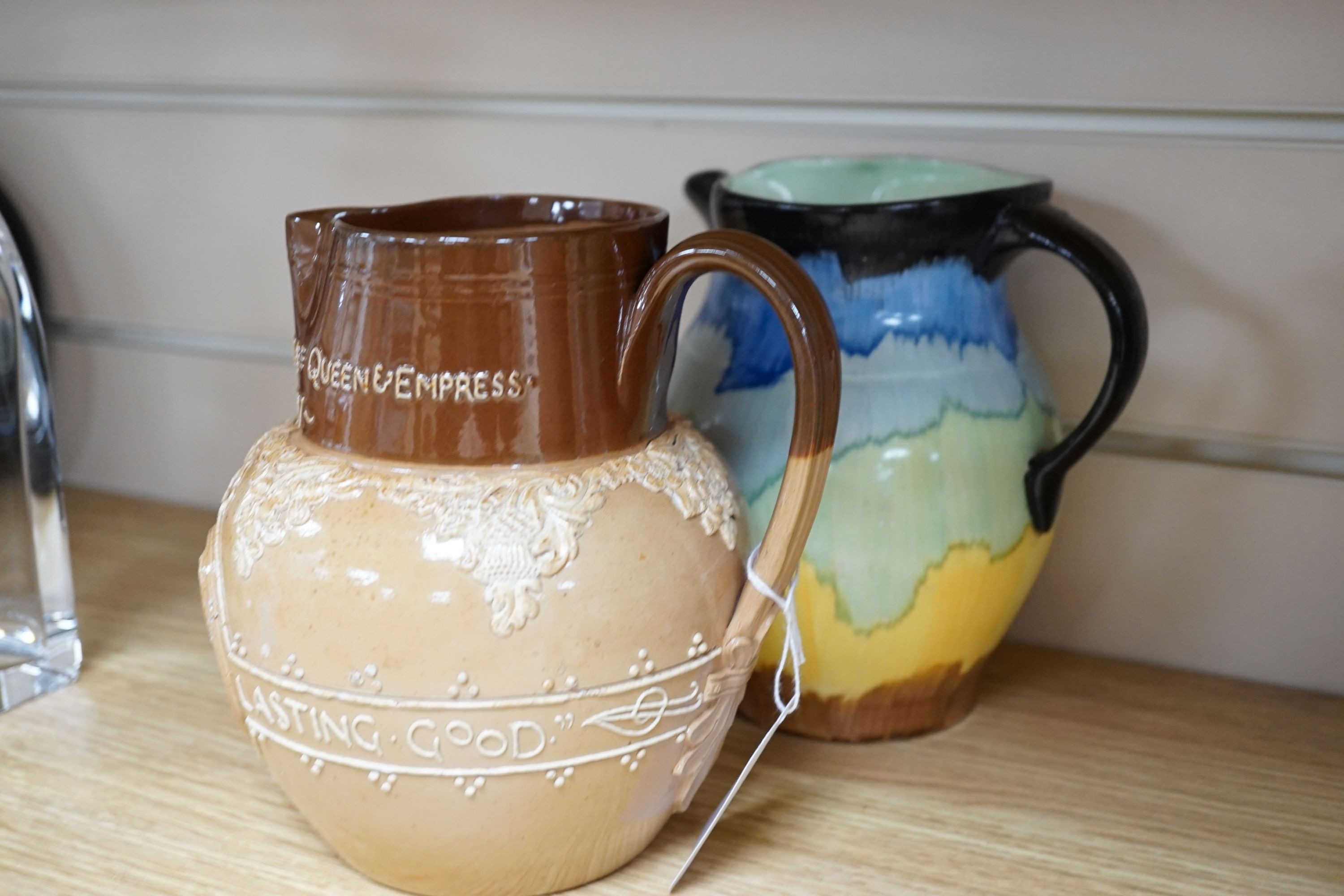A Doulton stoneware commemorative jug 